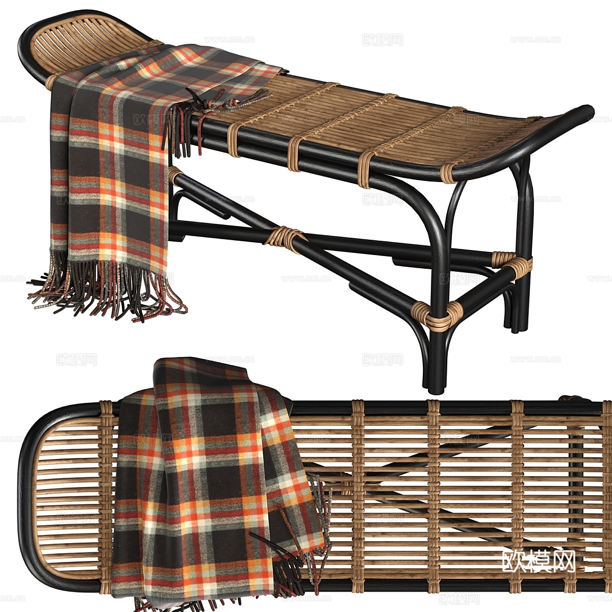 Bloomingville loue藤编沙发3d模型下载