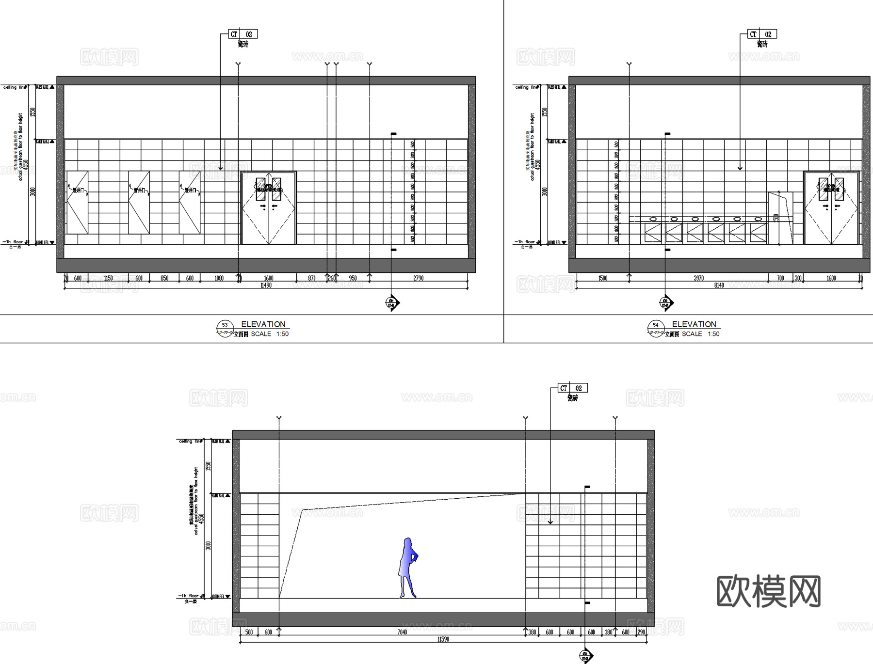 企业员工餐厅食堂施工图cad施工图