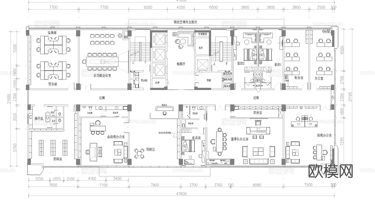 1000平办公室 最新平面施工图合集cad施工图