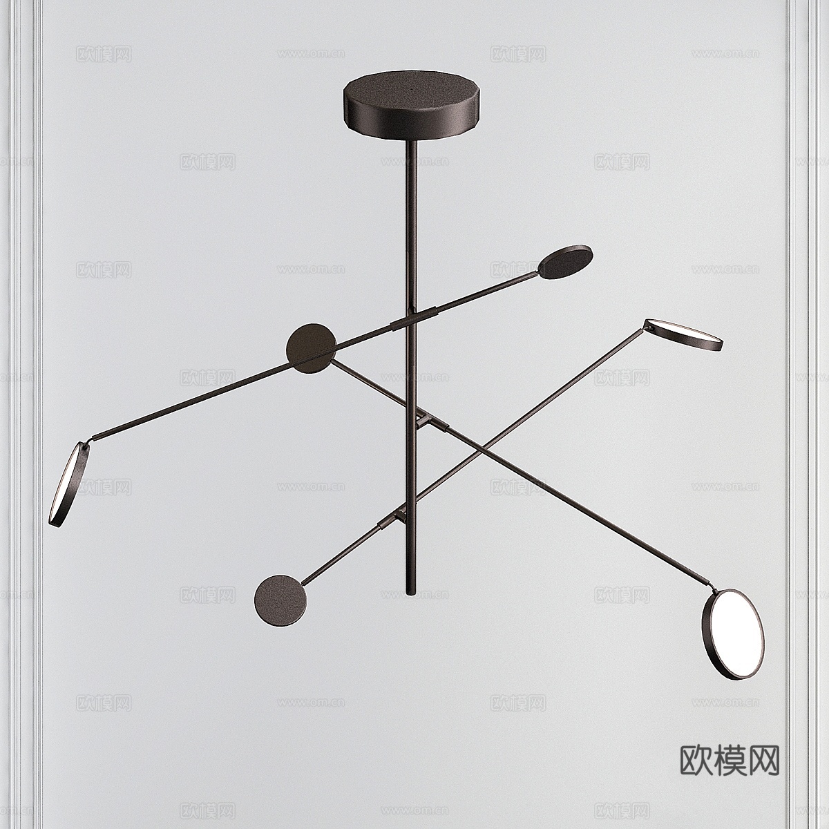 雷达75瓦等效集成LED黑色笔3d模型