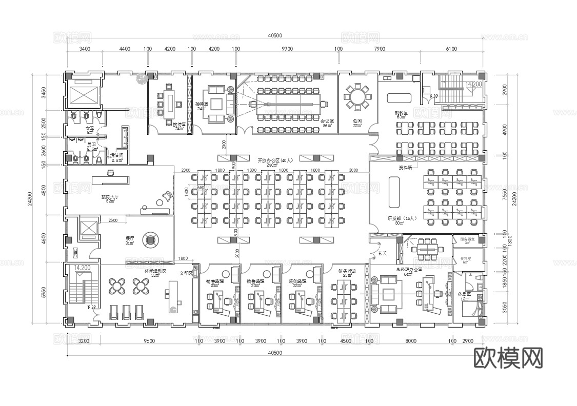 700平办公室 最新平面施工图合集cad施工图