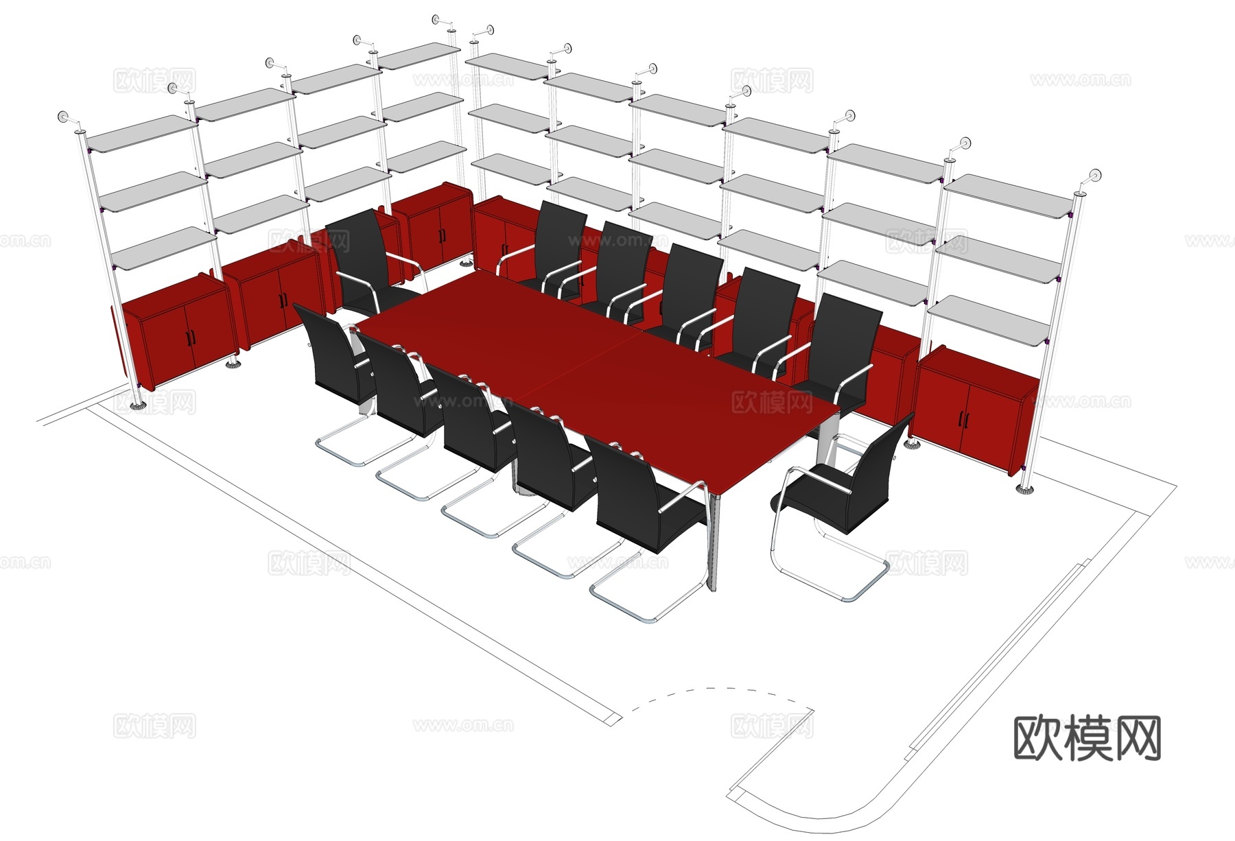 会议桌 会议椅 办公家具su模型
