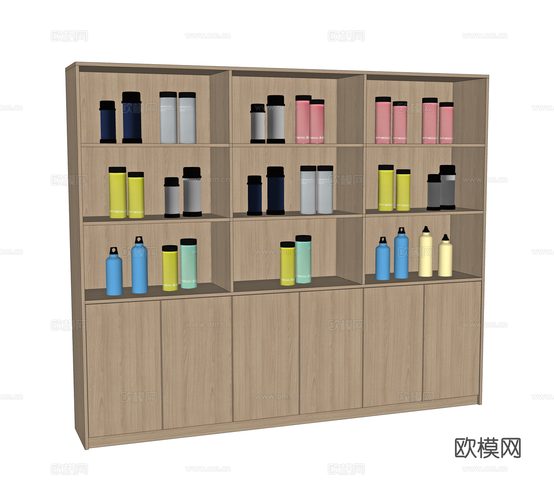 现代书柜 文件柜 资料柜 水杯柜 储物柜 边柜 酒柜 装饰柜su模型