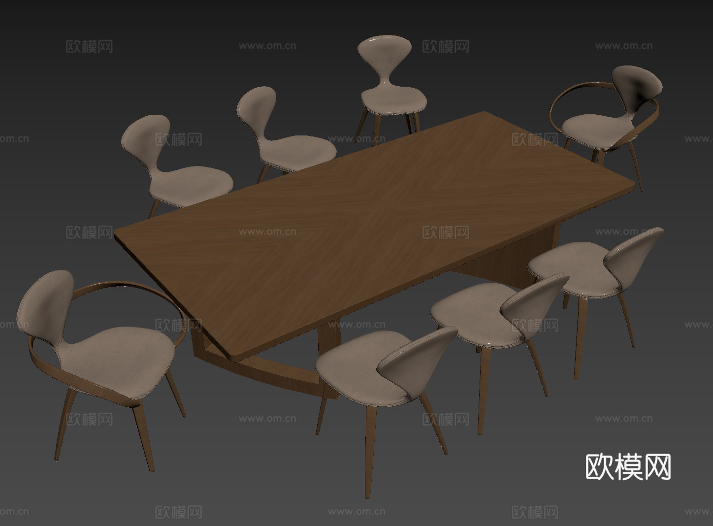 中古桌椅组合 餐桌组合 餐桌 长桌 休闲桌椅su模型