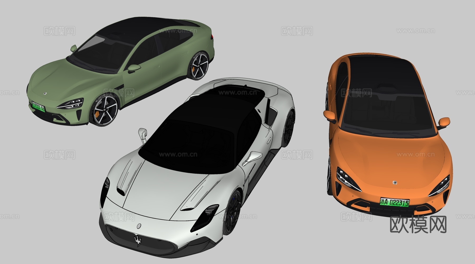 现代汽车 轿车 交通工具su模型