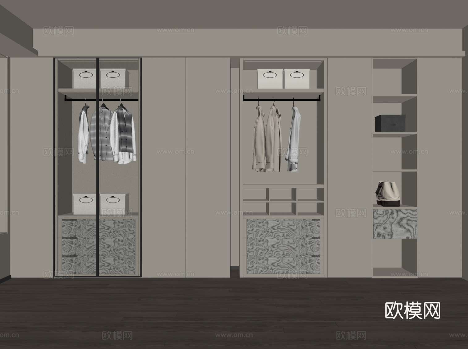 现代衣柜su模型