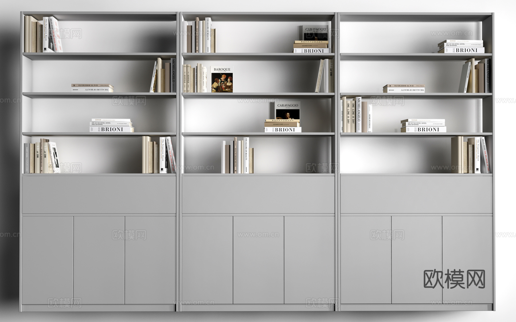 现代书架 置物架 书架隔断 装饰架su模型