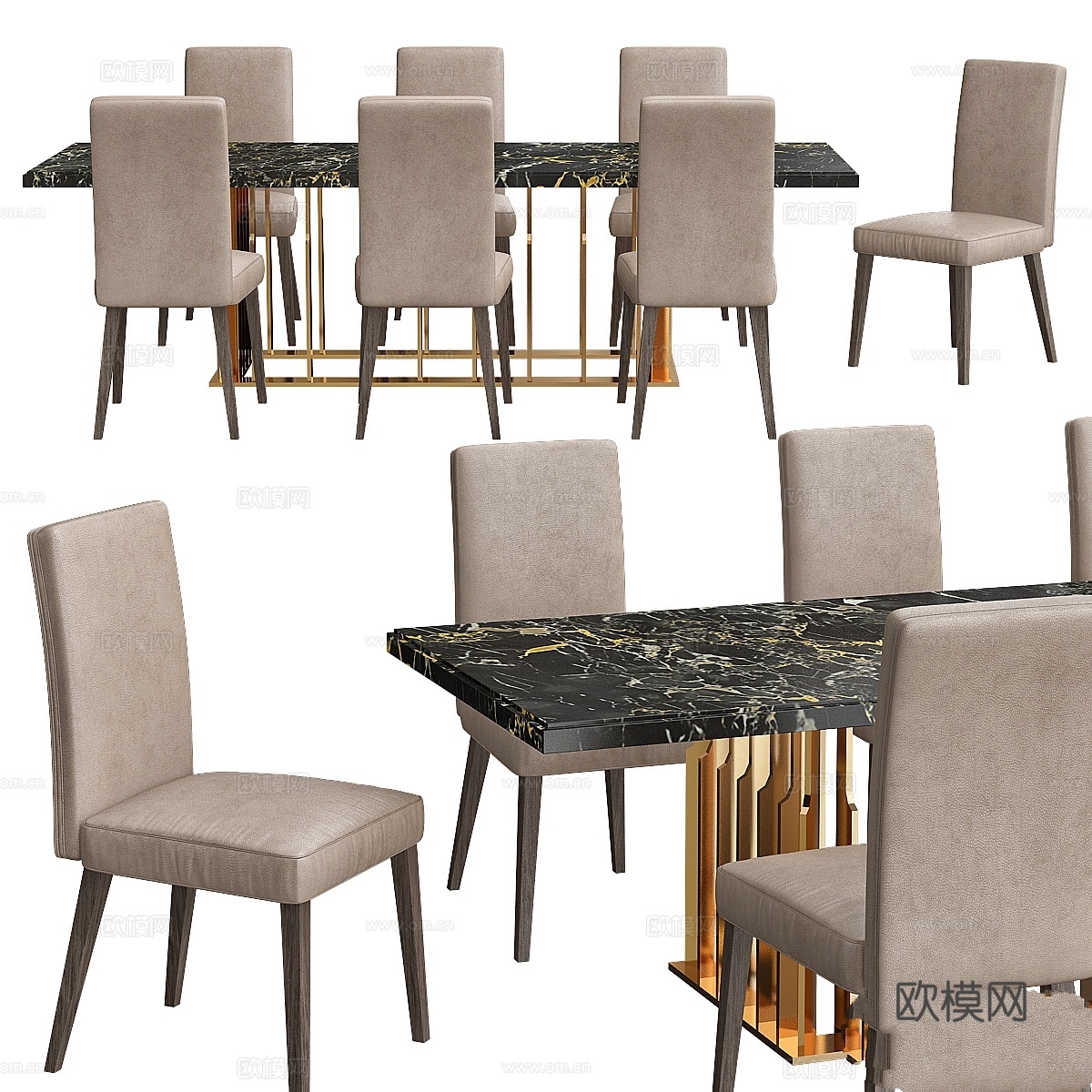 现代设计师意大利大理石矩形D3d模型下载