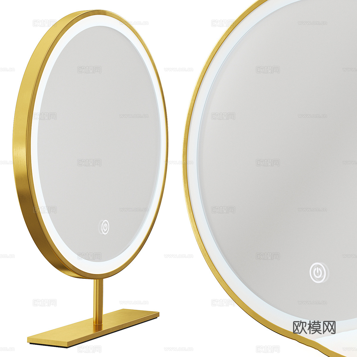 现代轻奢台镜 化妆镜3d模型下载（渲染图2）