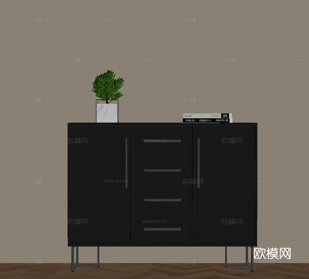 现代意式玄关柜 边柜 鞋柜su模型
