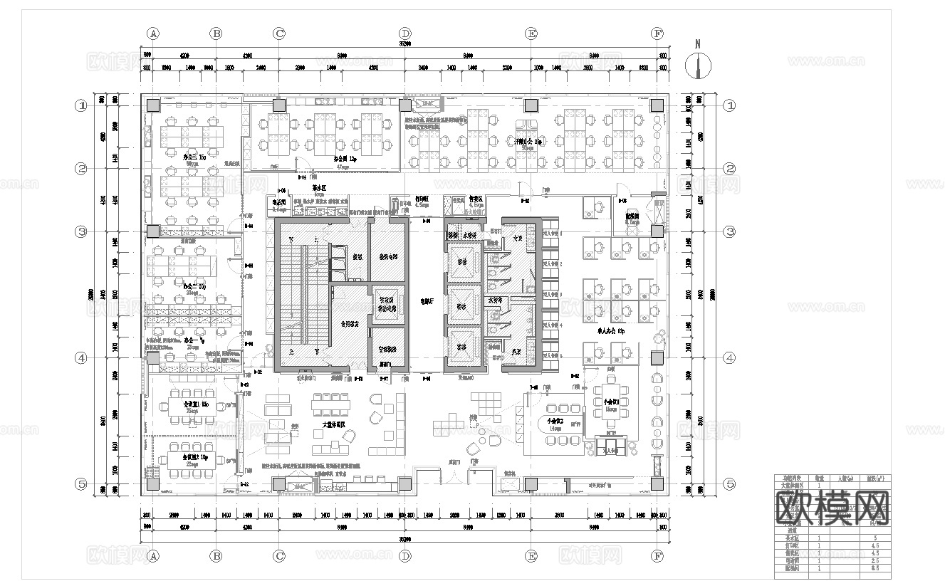950平办公室 最新平面施工图合集cad施工图