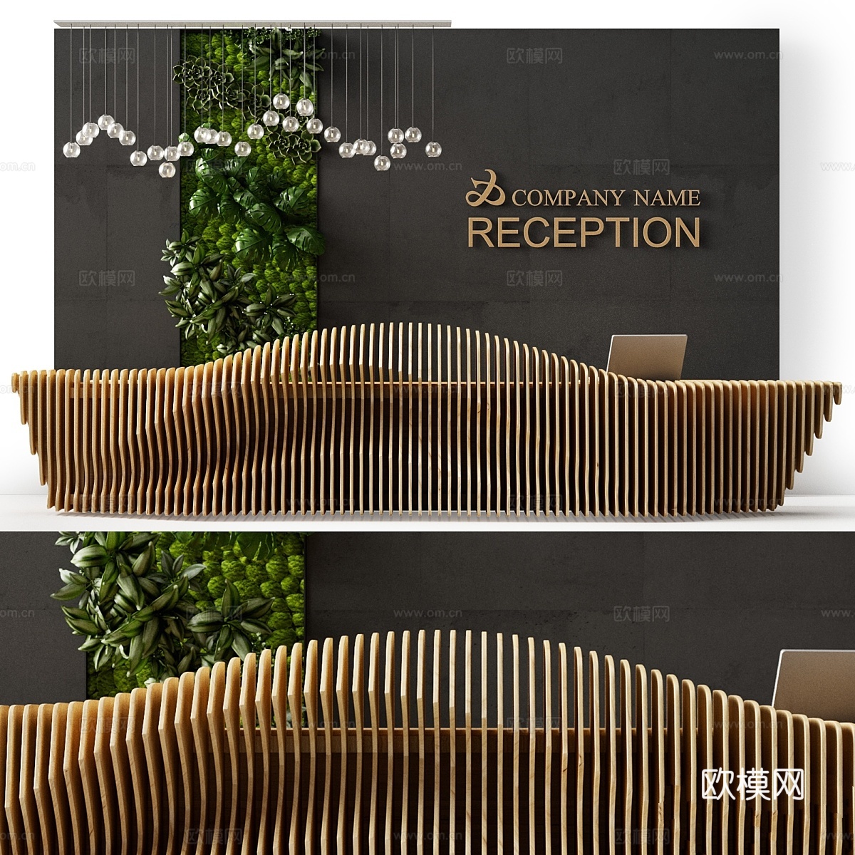 接待台33d模型下载