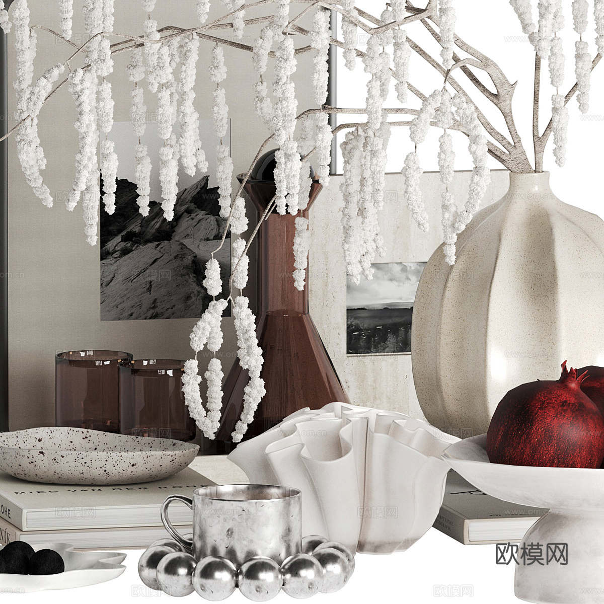 新中式饰品摆件组合3d模型下载（渲染图3）