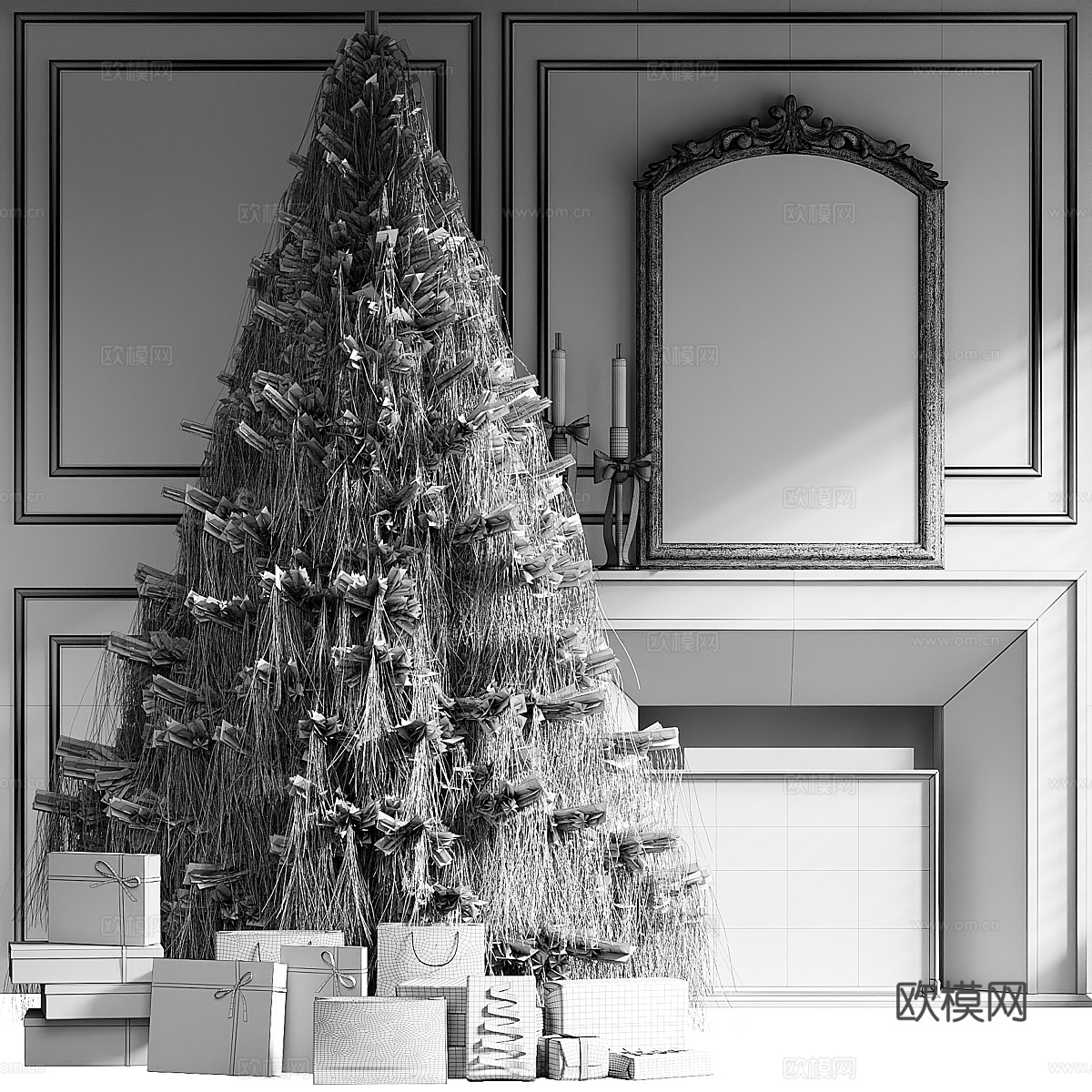 圣诞饰品摆件组合3d模型下载（渲染图5）