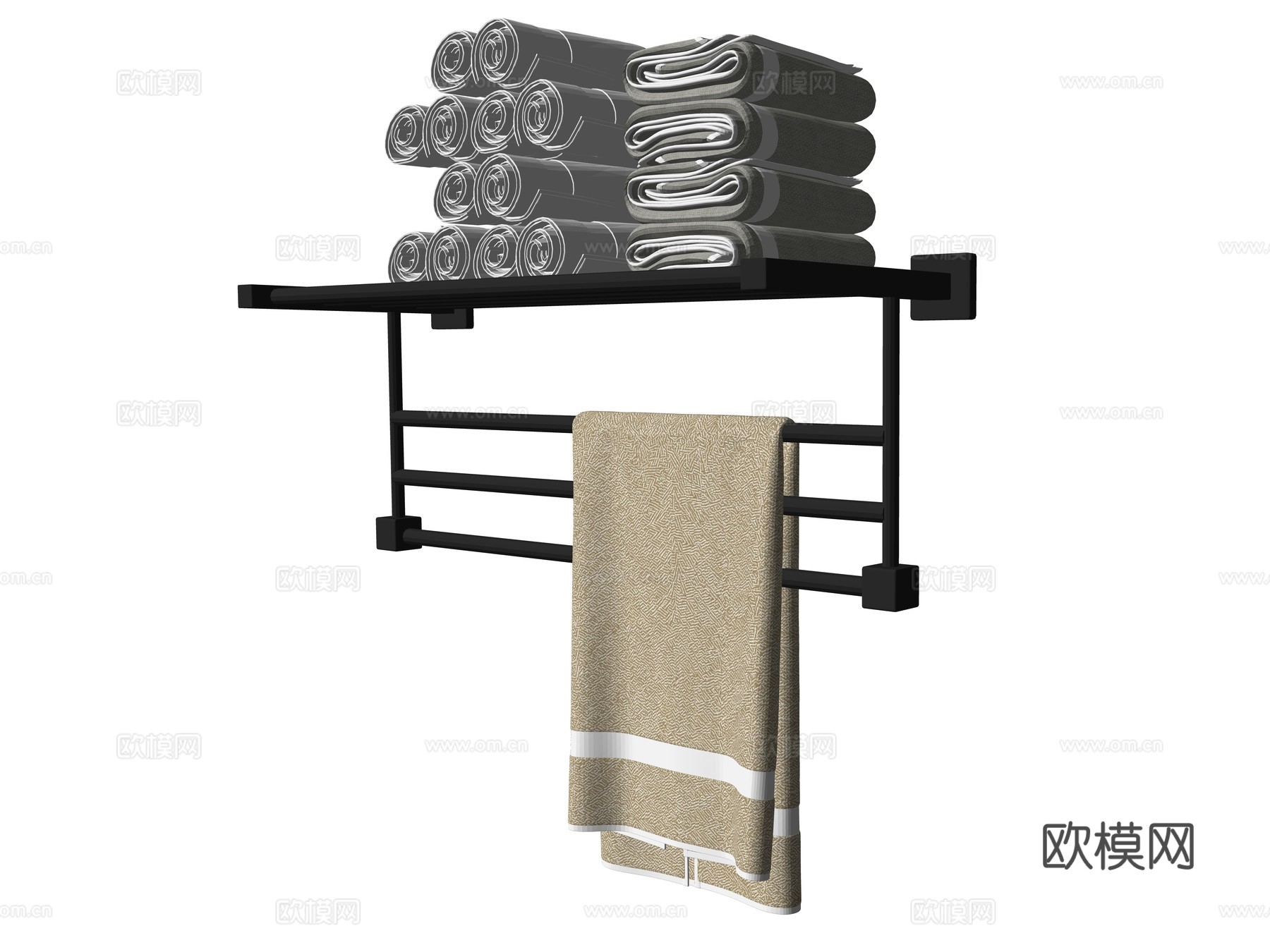 现代毛巾架su模型