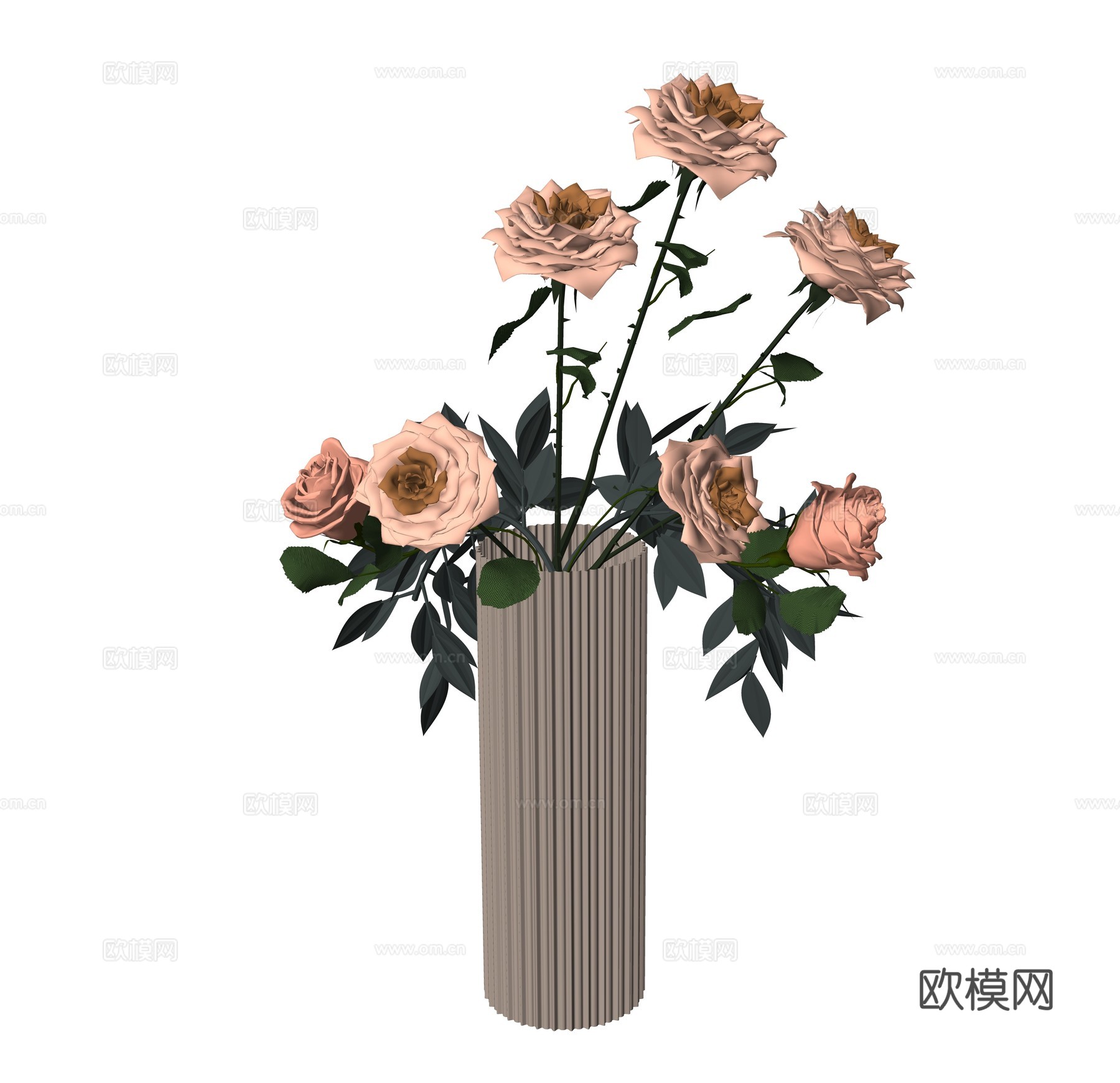 现代花瓶植物su模型