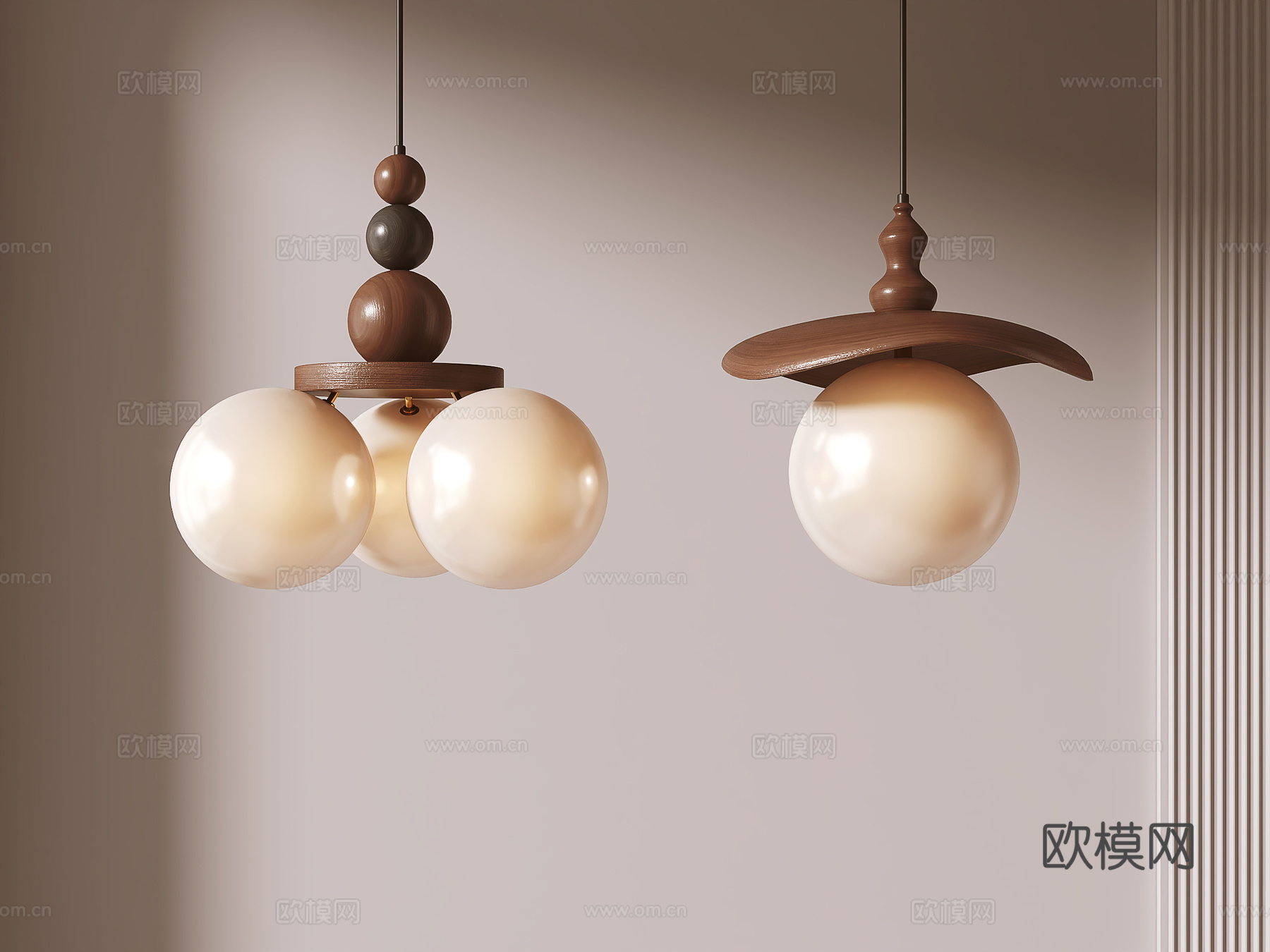 中古风吊灯su模型