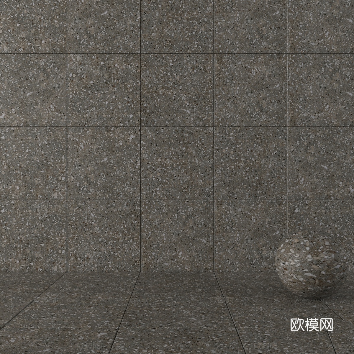 石材墙砖 水磨石多色3d模型下载