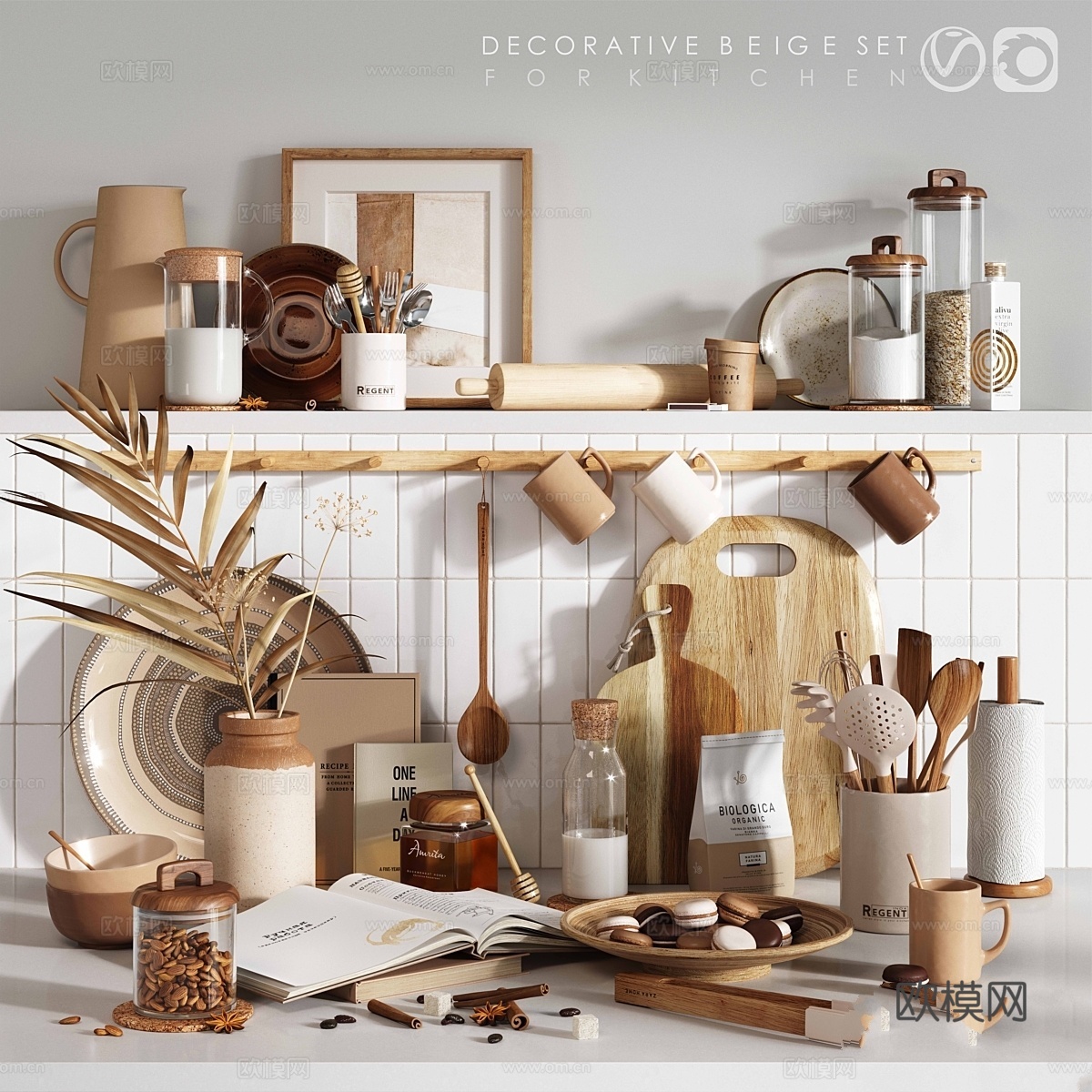 米色厨房套装3d模型下载