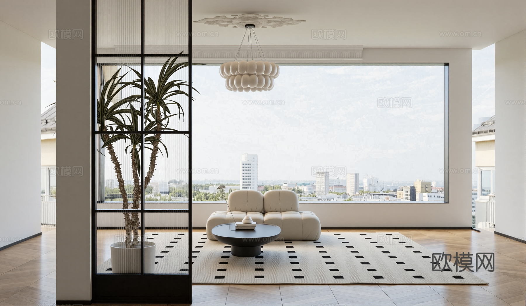 长虹玻璃屏风su模型