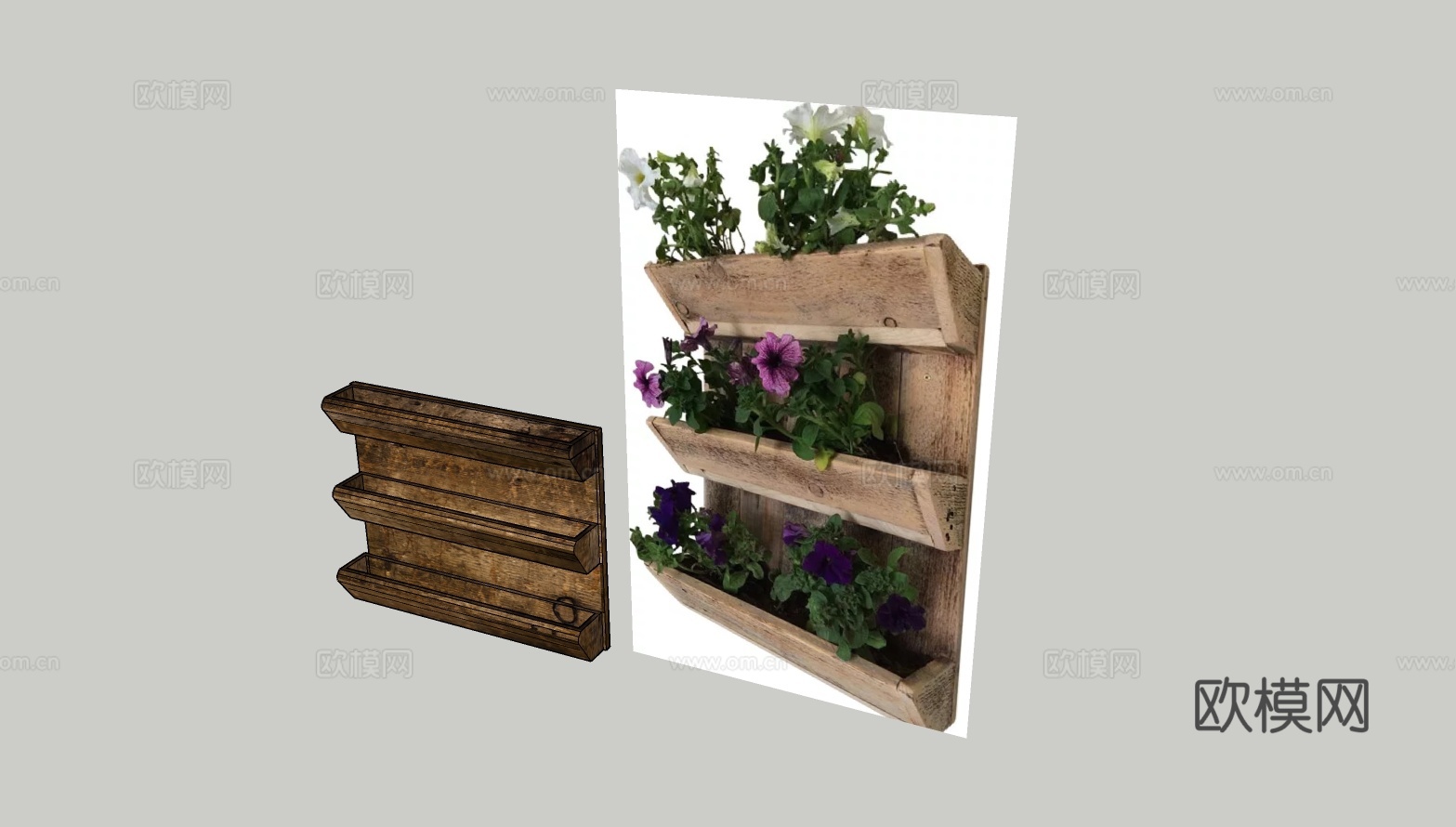 木制中式花架su模型