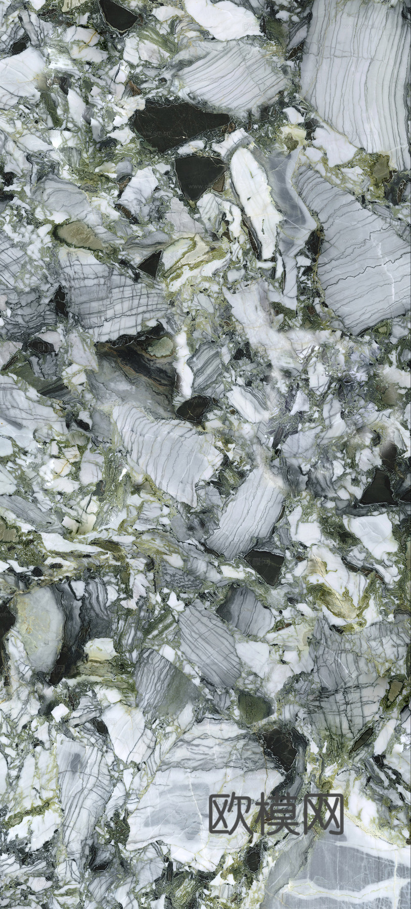现代冷翡翠白绿色花纹大理石 冷翡翠奢石贴图