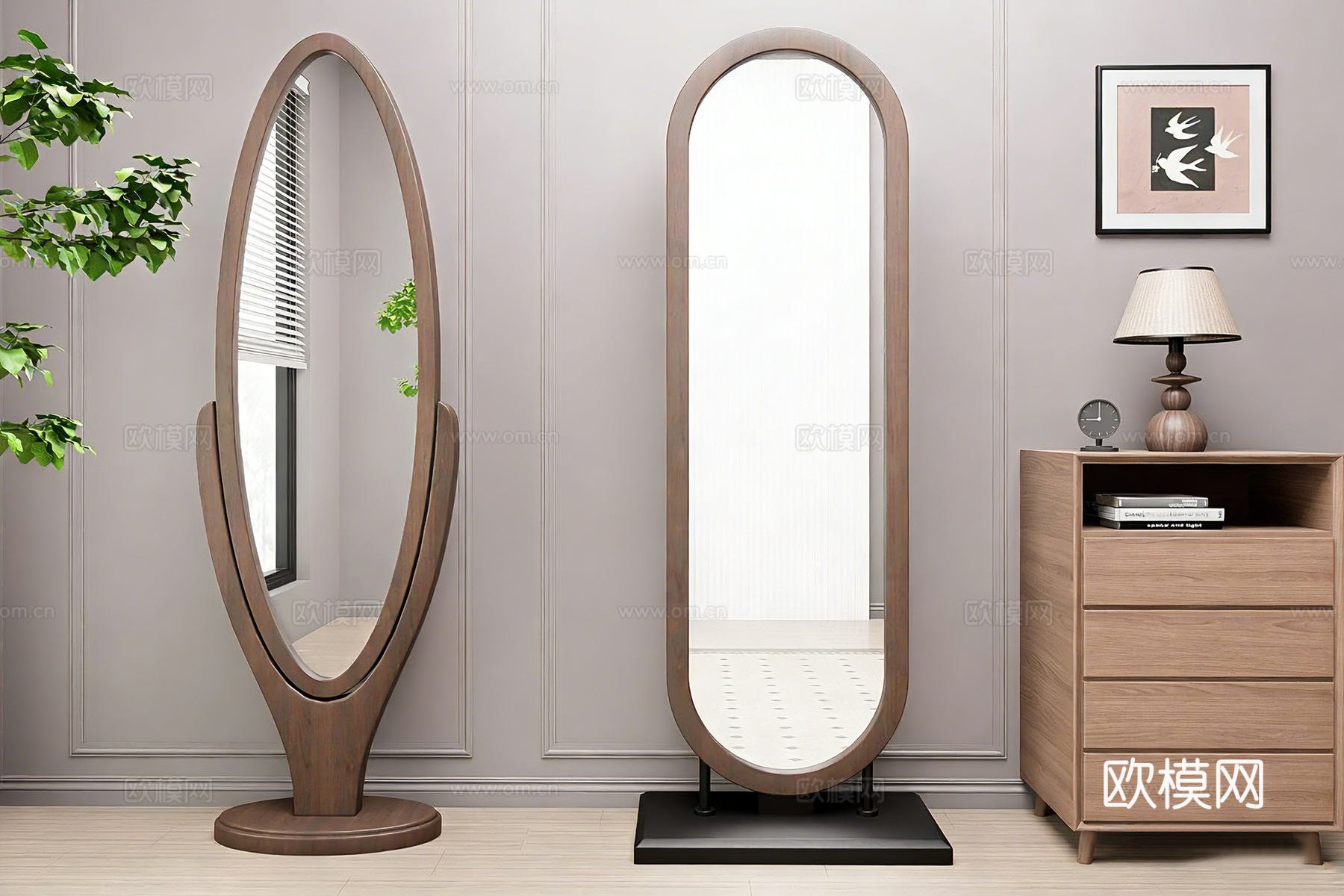 全身镜 装饰镜 玄关镜 穿衣镜 立式镜su模型