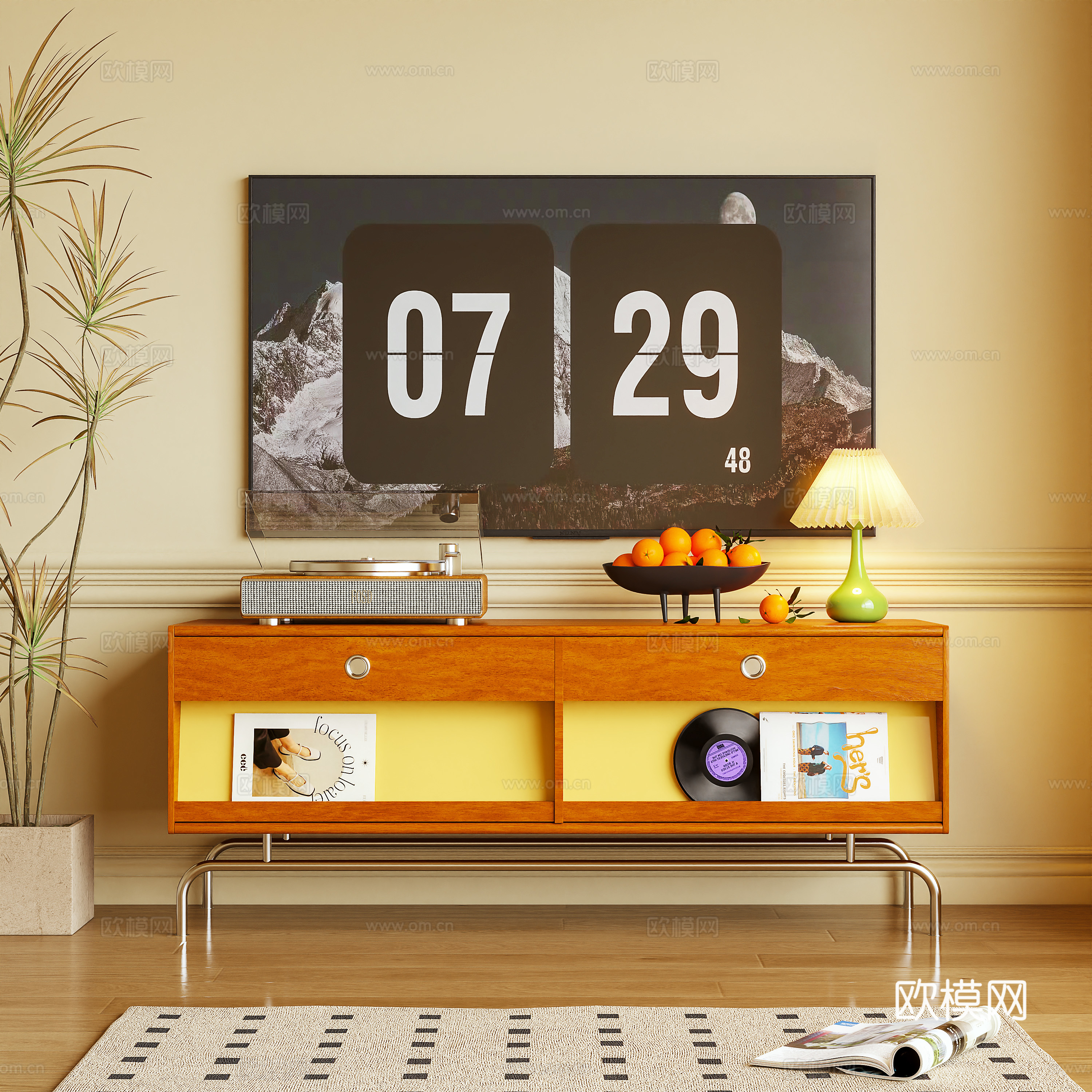 电视柜 边柜 储物柜 摆件3d模型下载