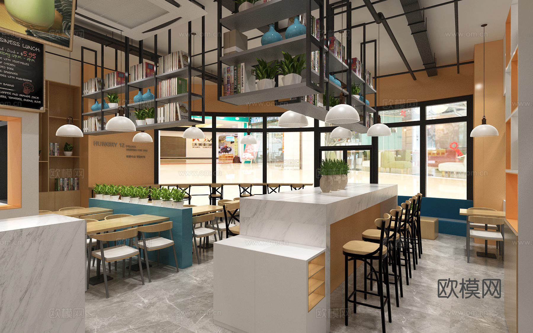 现代麻辣烫餐厅3d模型下载（渲染图4）