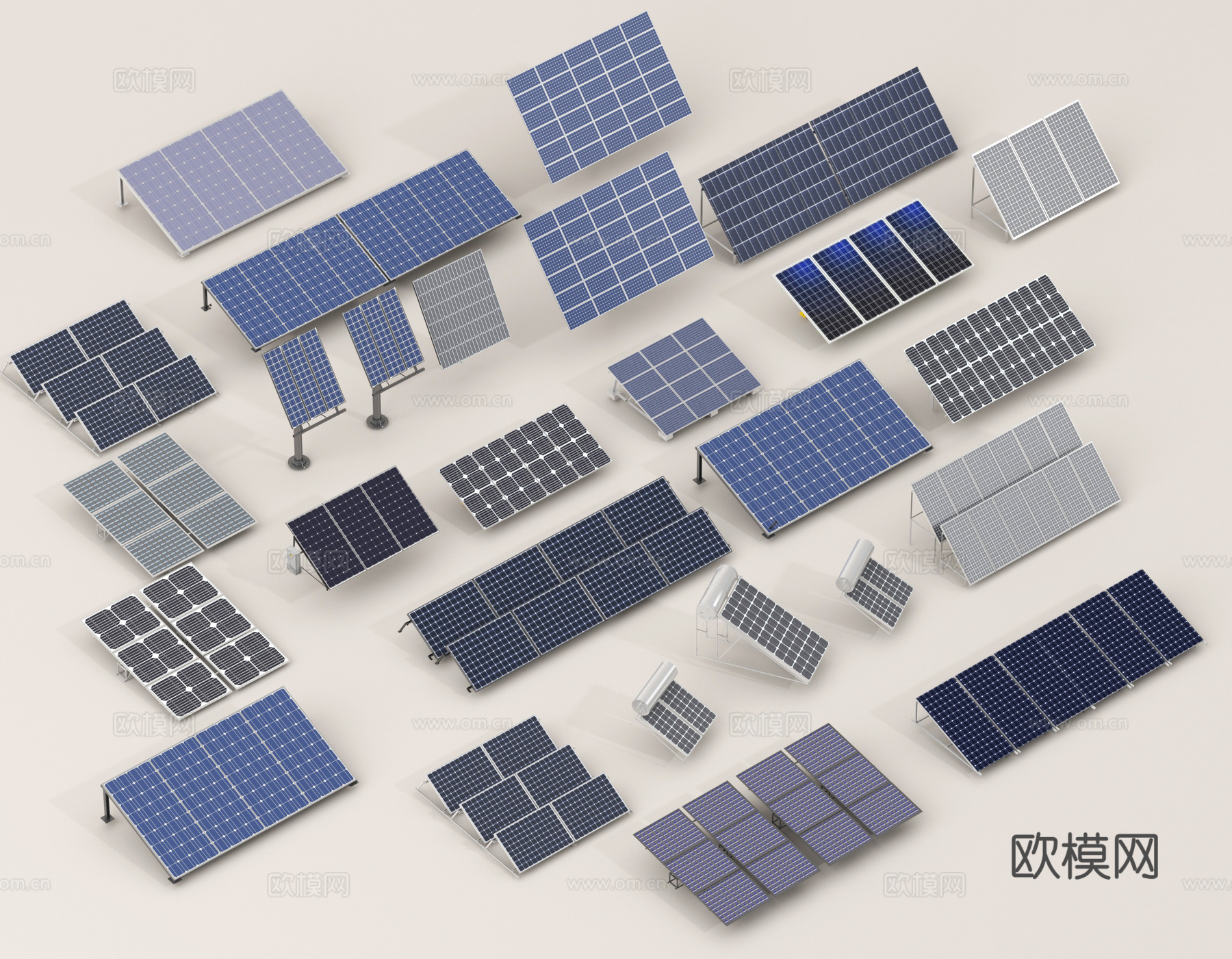 其他工业设备太阳能板光伏板太阳能设备su模型