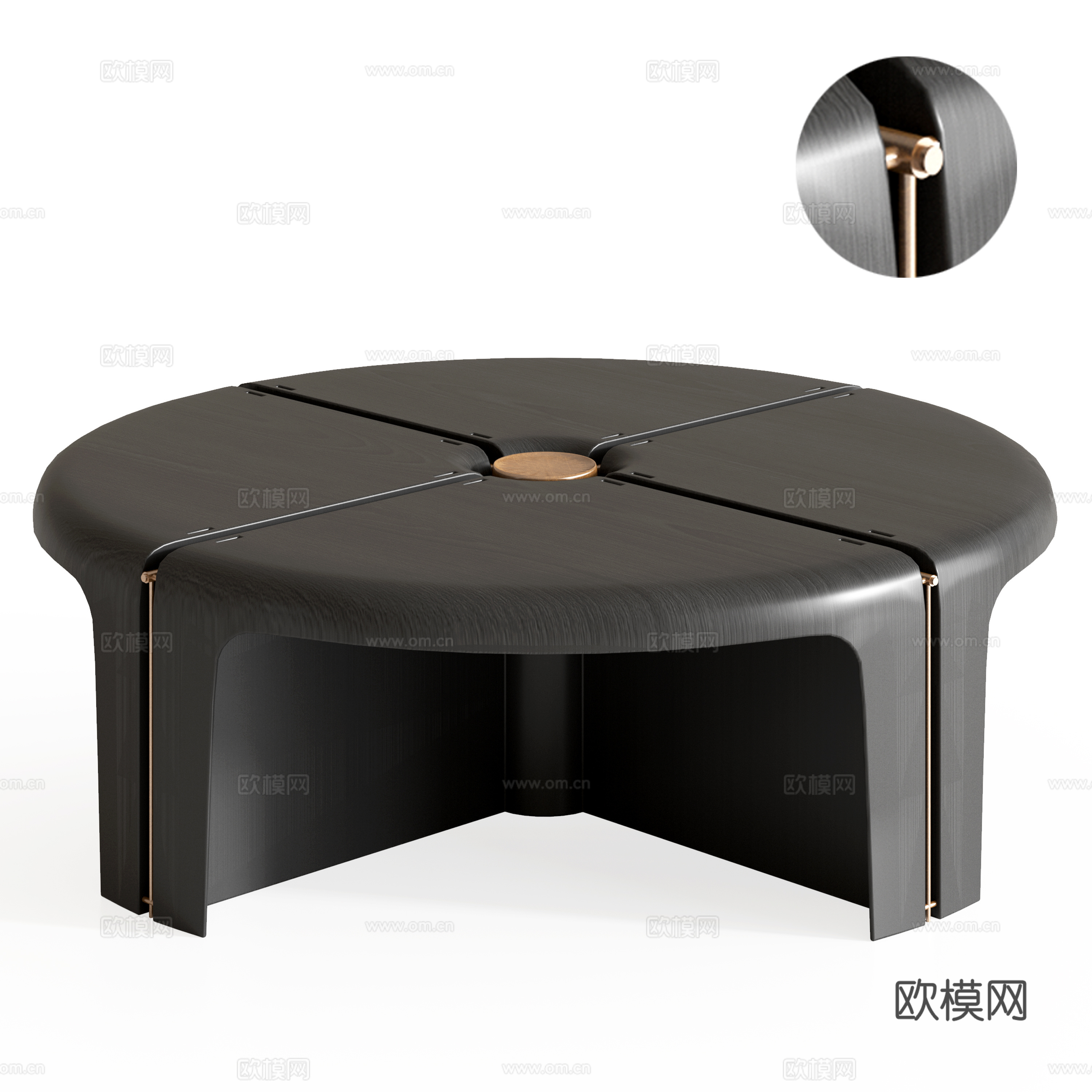 现代圆形茶几su模型