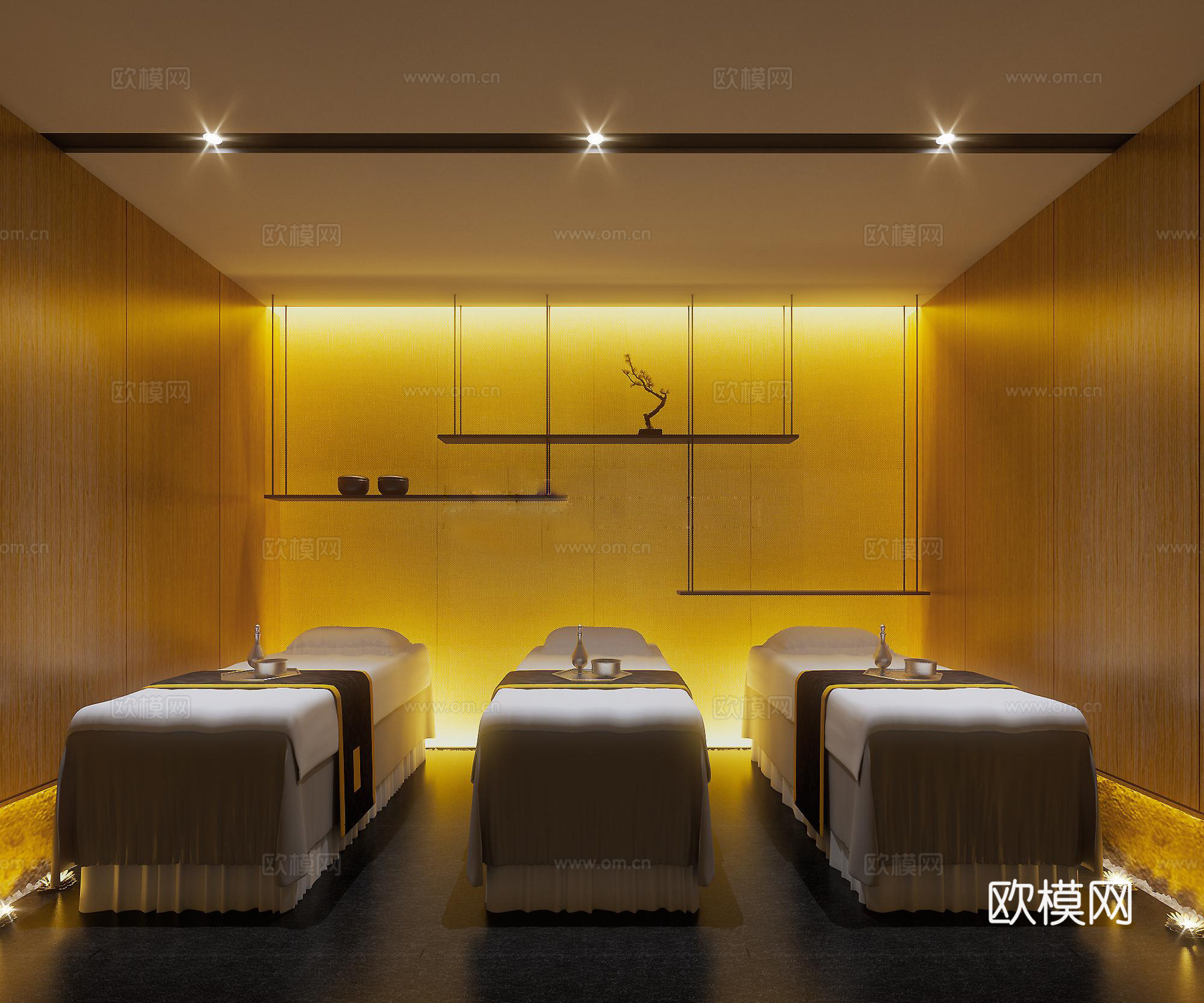 现代spa养生会所vip房3d模型下载（渲染图1）