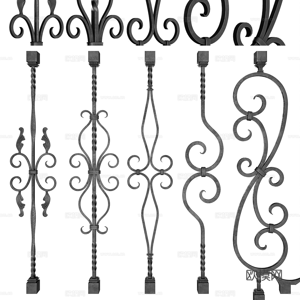 锻铁套装No2栏杆3d模型下载