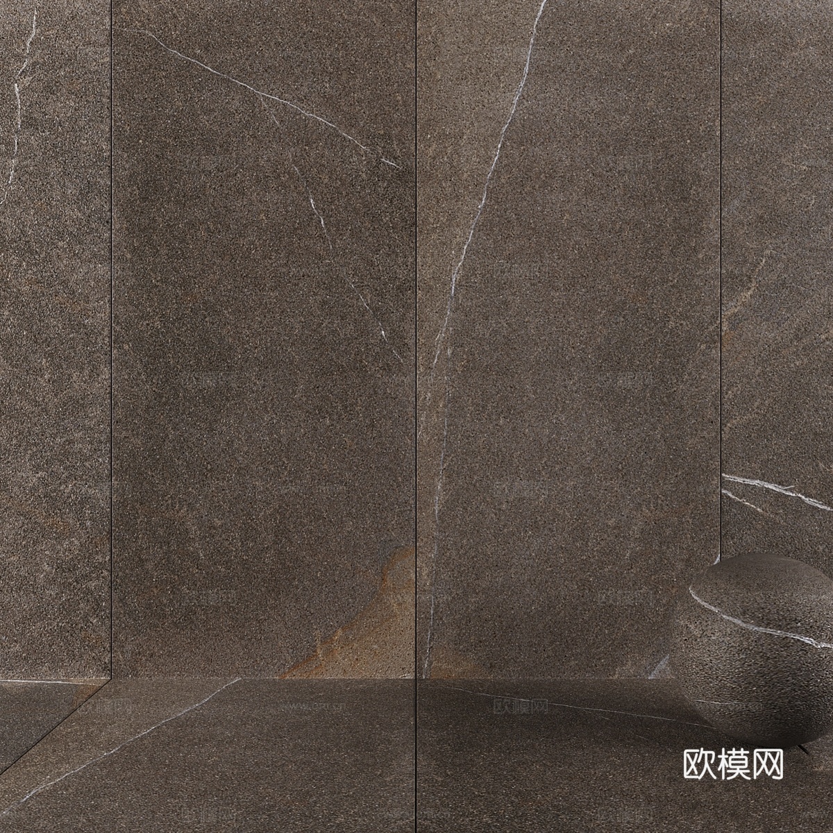 石墙瓷砖 石灰岩无烟煤色3d模型下载