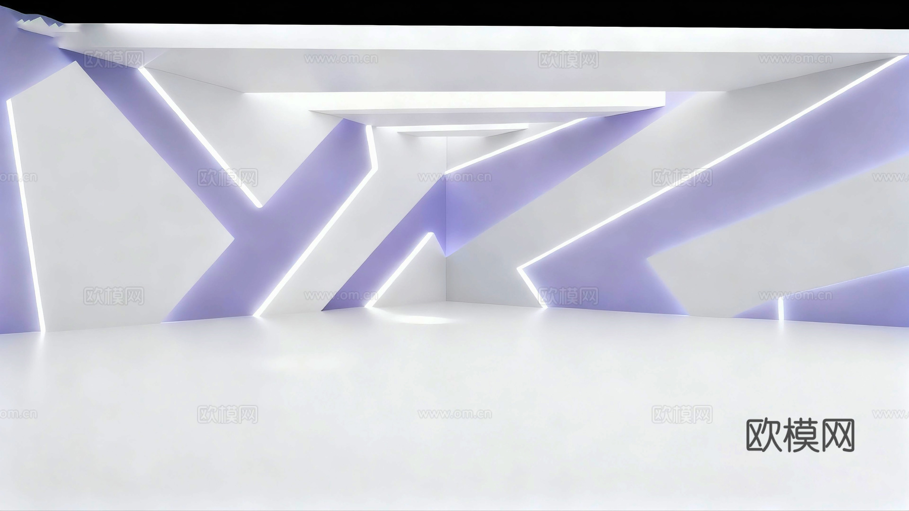 现代简约舞台空间su模型