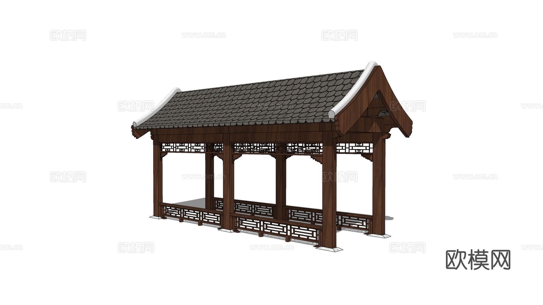 中式凉亭 四角凉亭 传统亭子 古建亭 园林建筑小品su模型