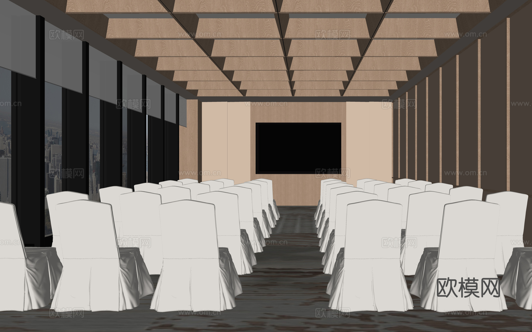 现代酒店会议室 宴会厅su模型