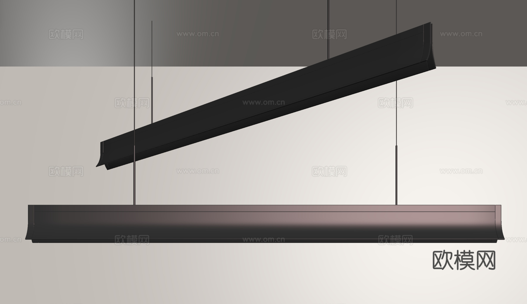 现代极简吊灯 金属su模型