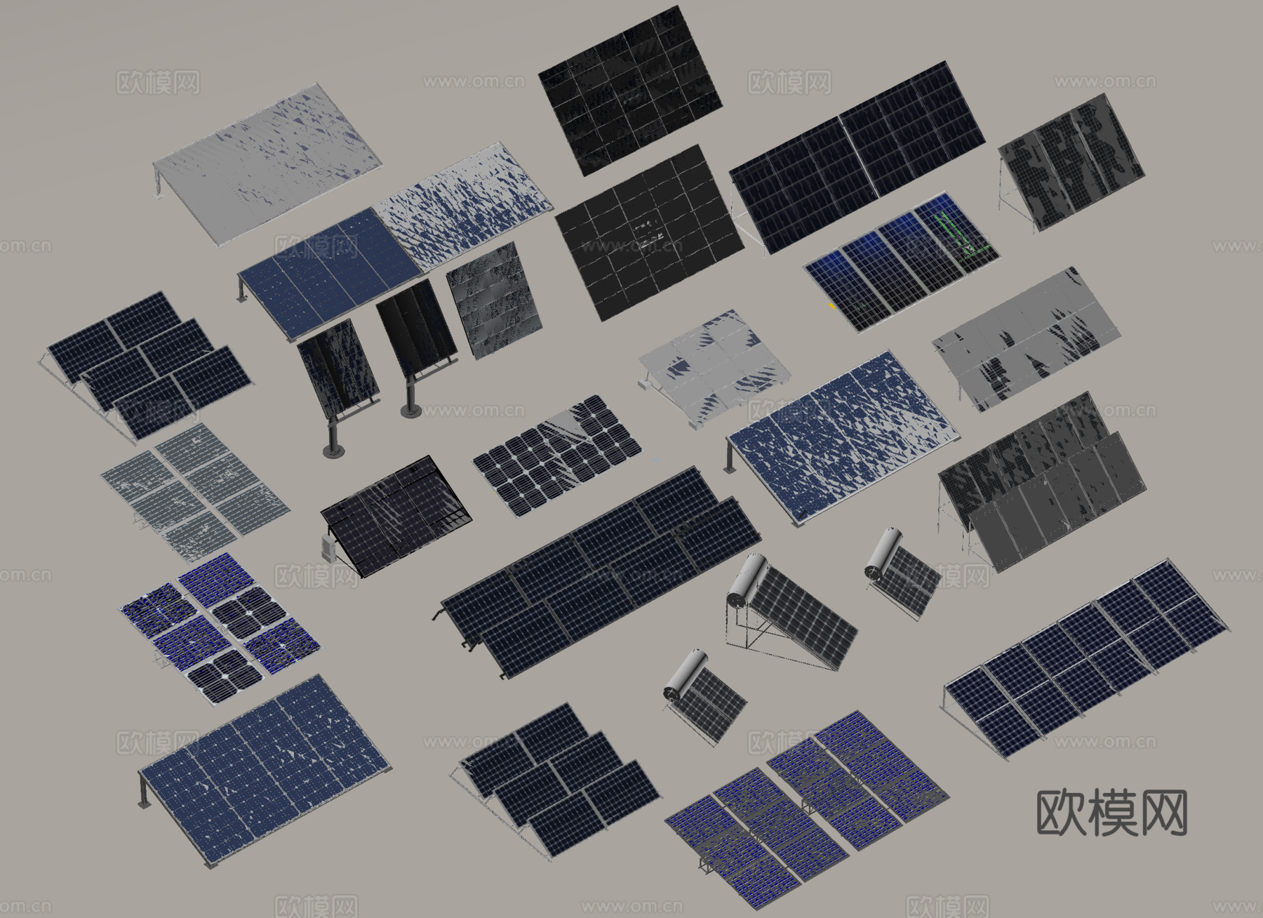 其他工业设备太阳能板光伏板太阳能设备su模型