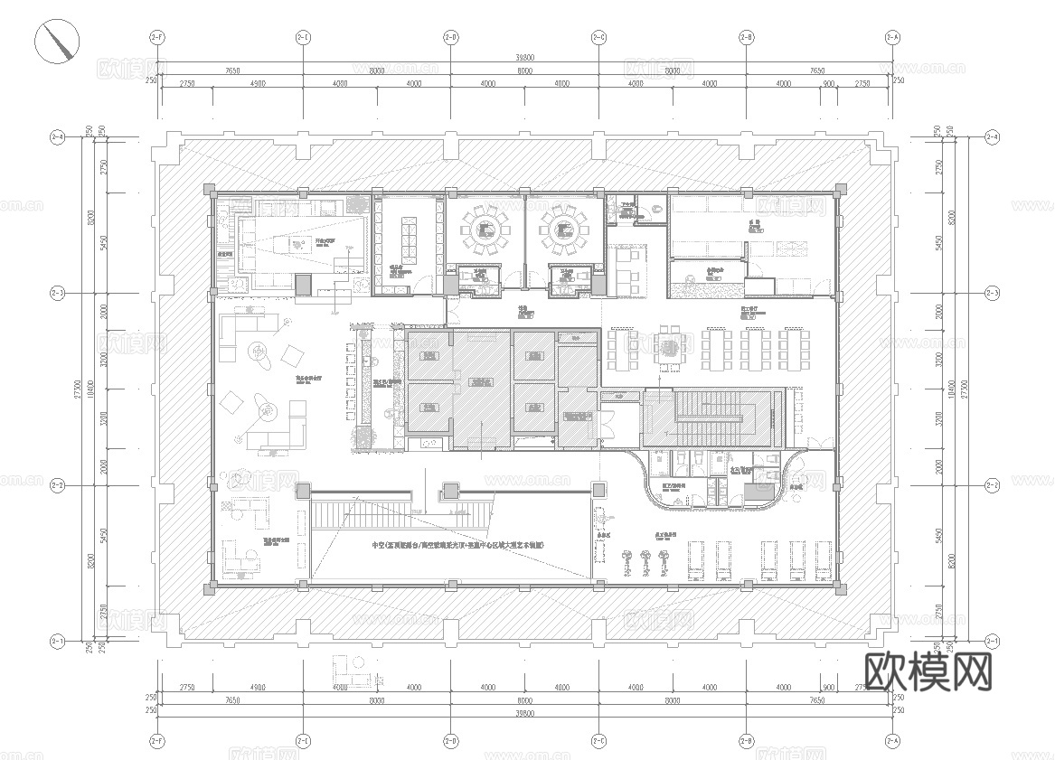 600平办公室 最新平面施工图合集cad施工图