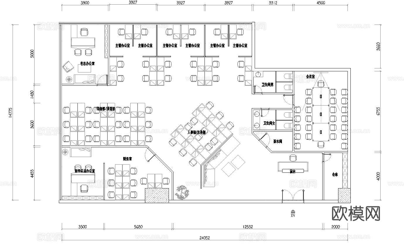650平办公室 最新平面施工图合集cad施工图