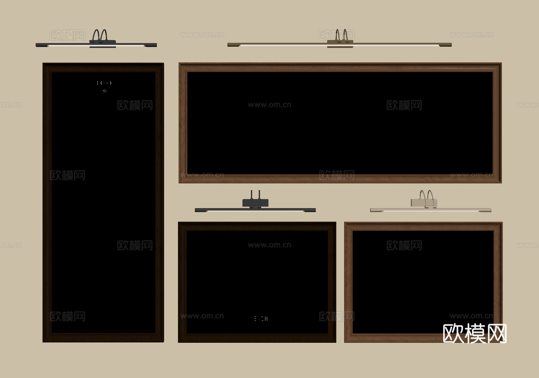 中古风镜子 化妆镜 装饰镜 落地镜su模型