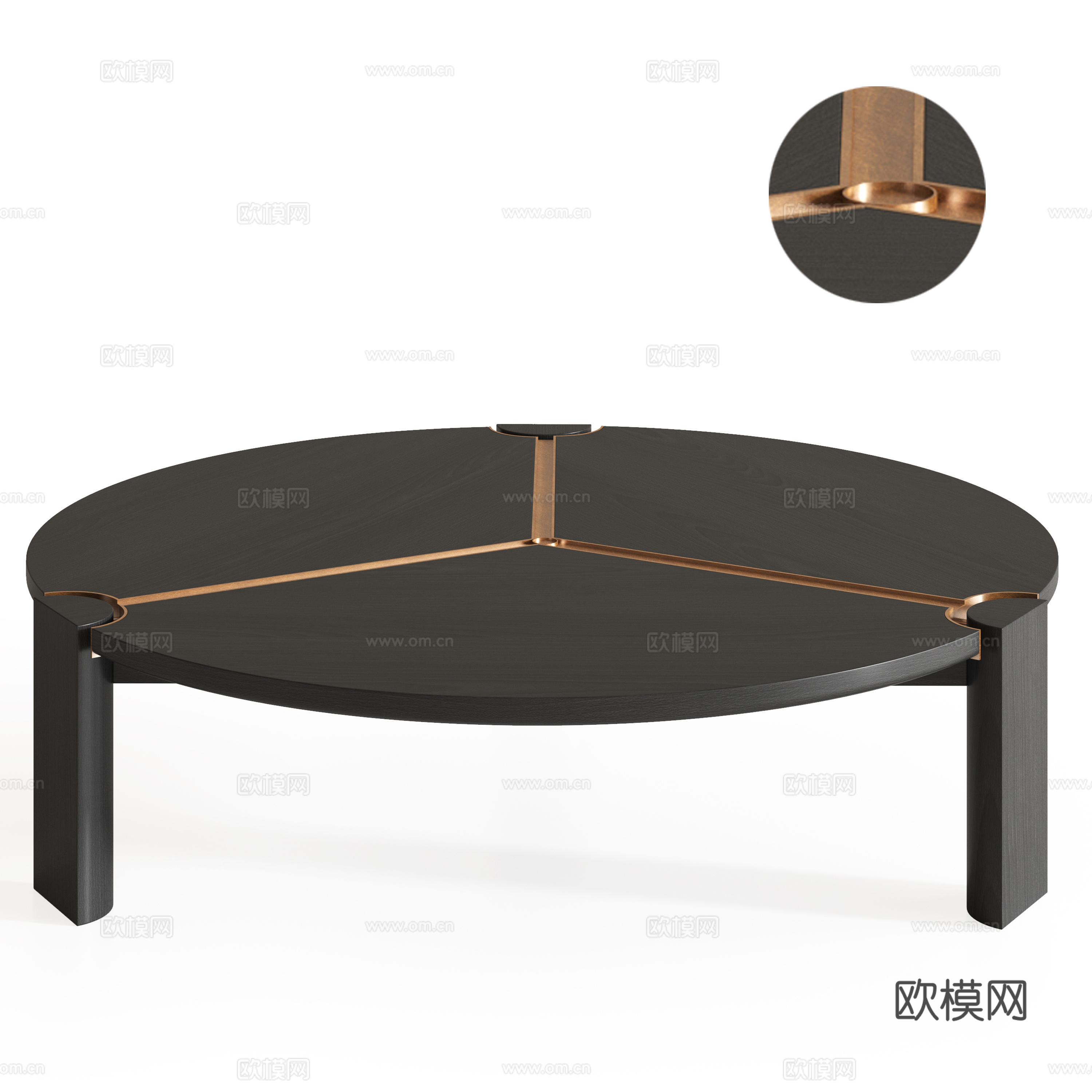 现代圆形茶几su模型