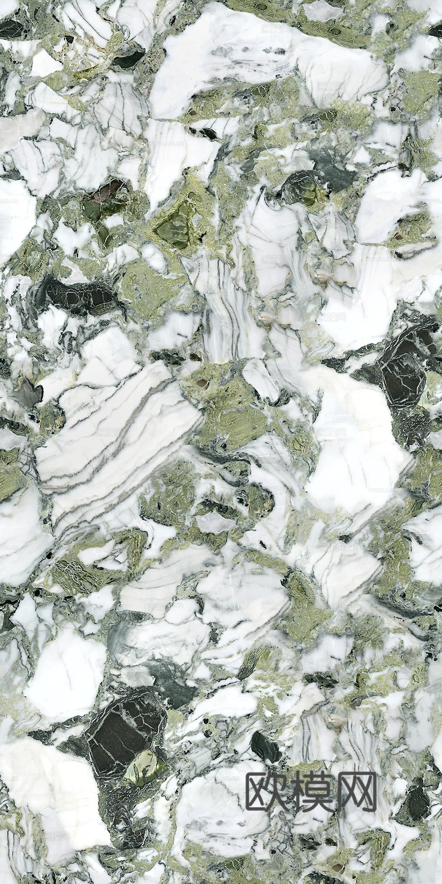 轻奢极简冷翡翠白绿花纹大理石 冷翡翠奢石贴图