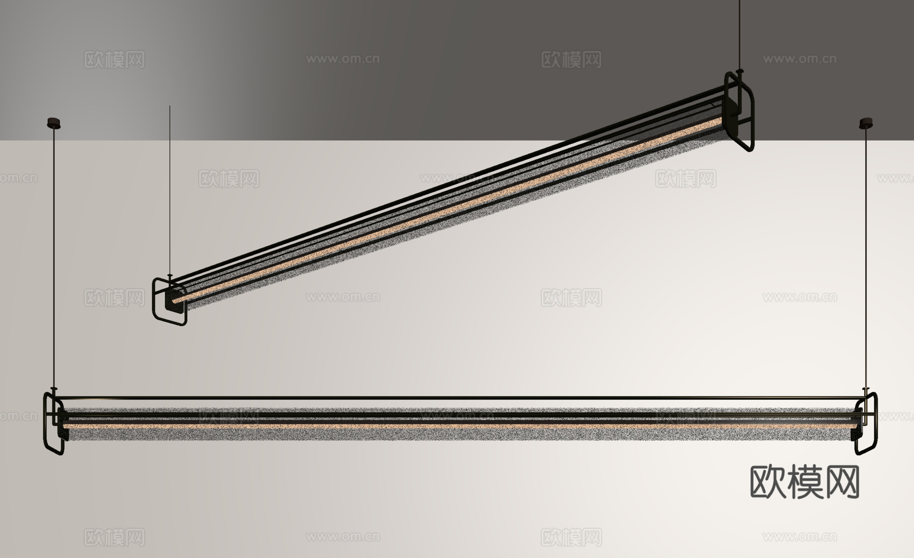 现代金属吊灯su模型