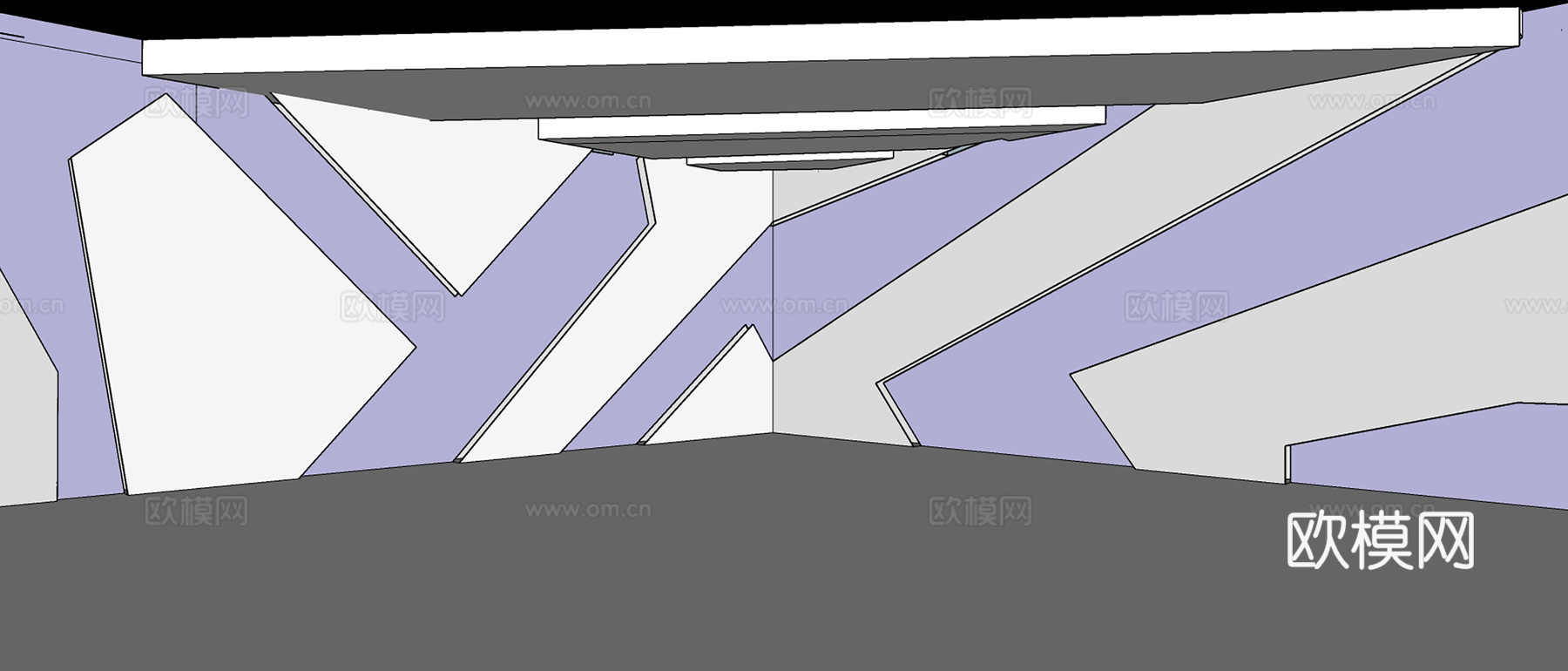 现代简约舞台空间su模型