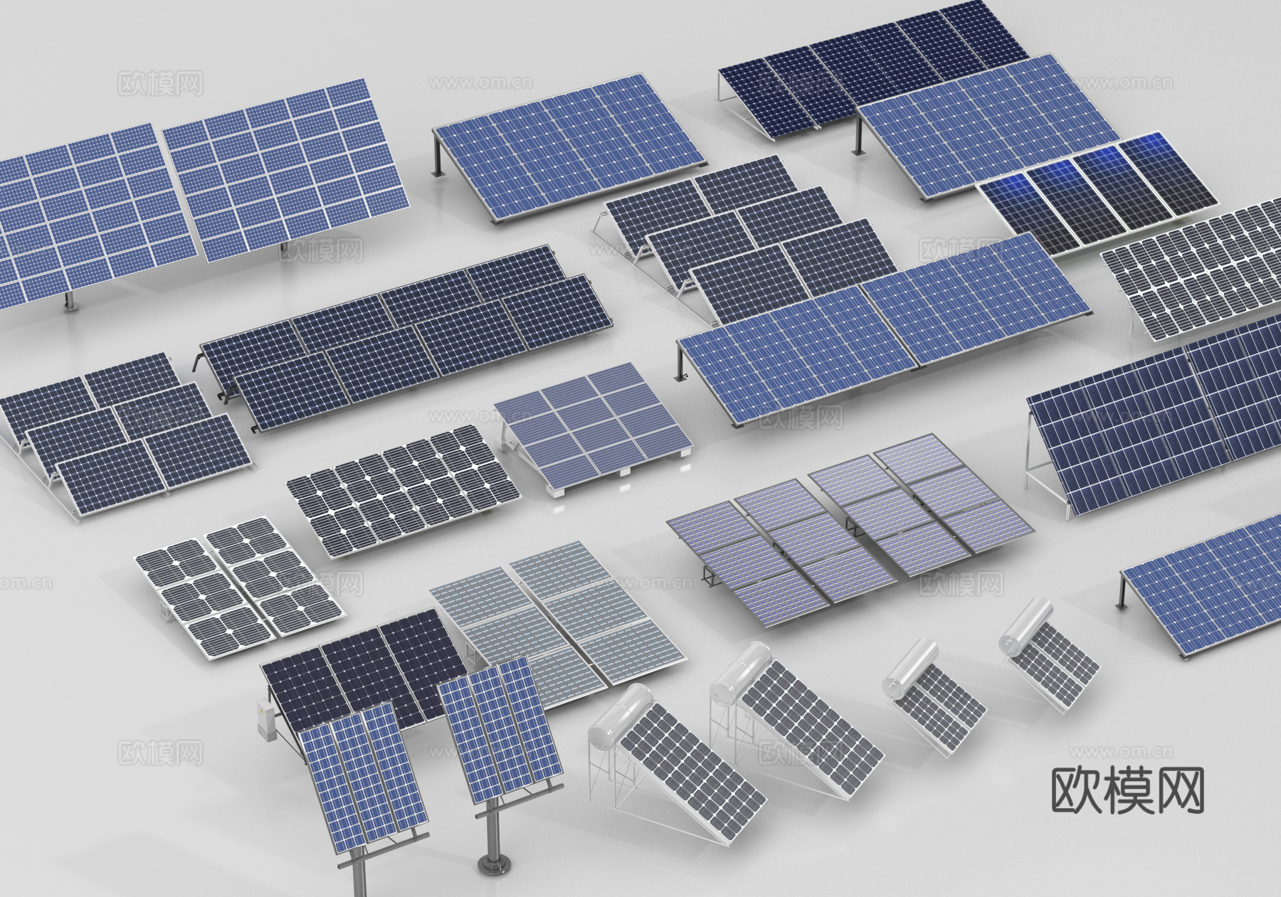 其他工业设备太阳能板光伏板太阳能设备su模型