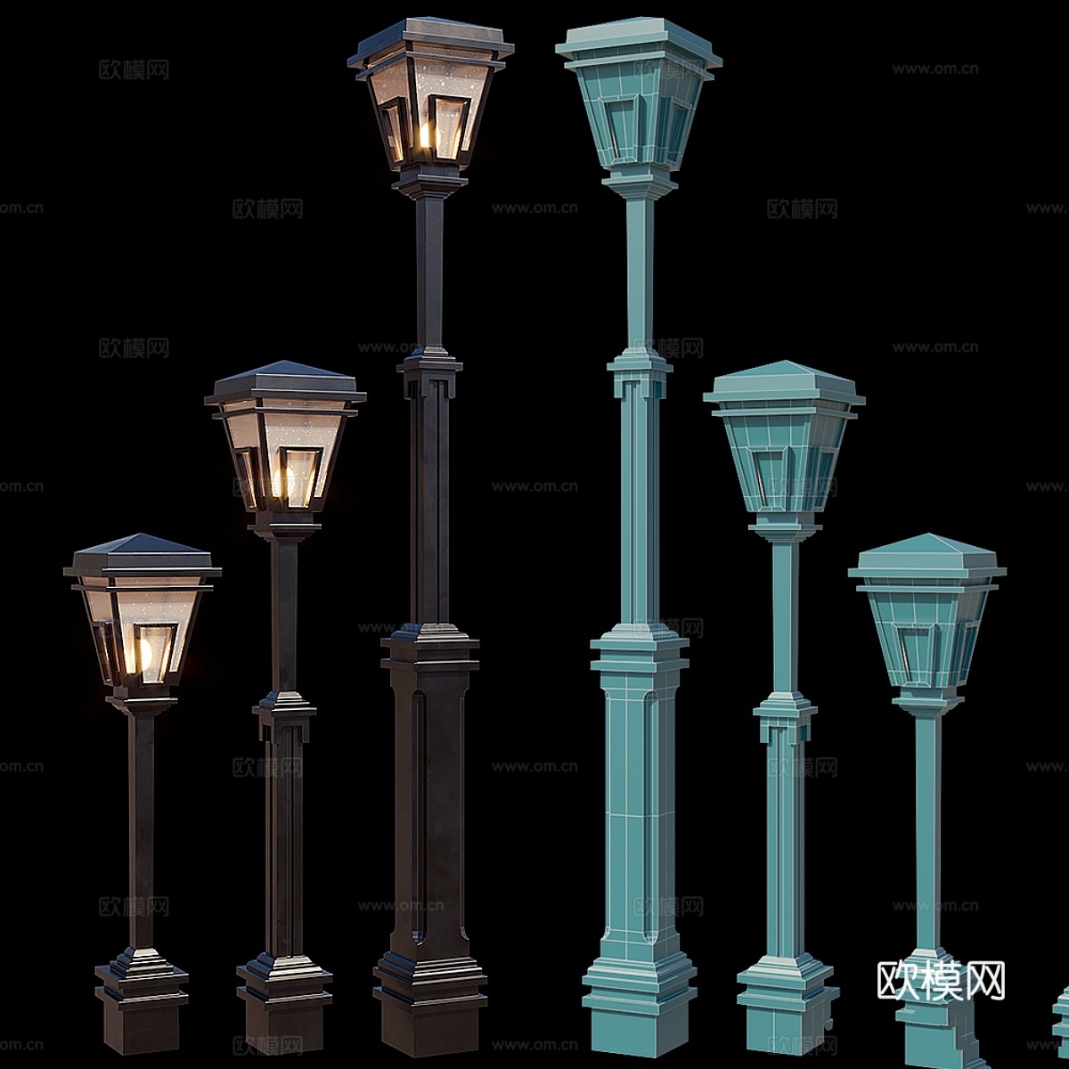 公园灯笼3d模型3d模型下载