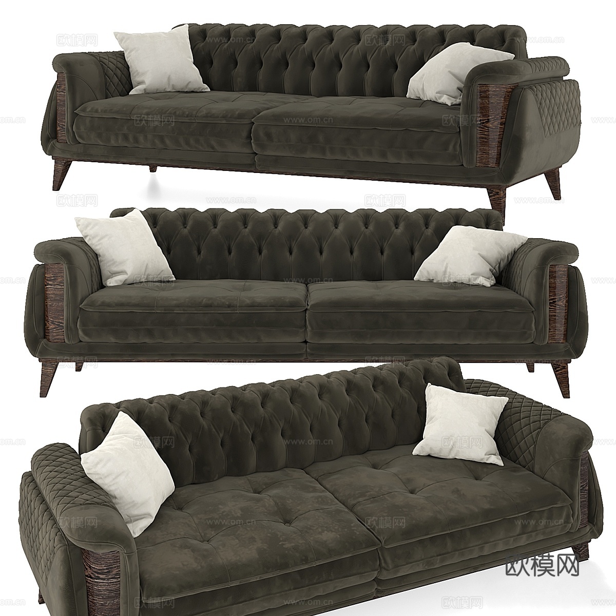 Star Koltuk Takımı 三人座沙发带靠垫3d模型下载