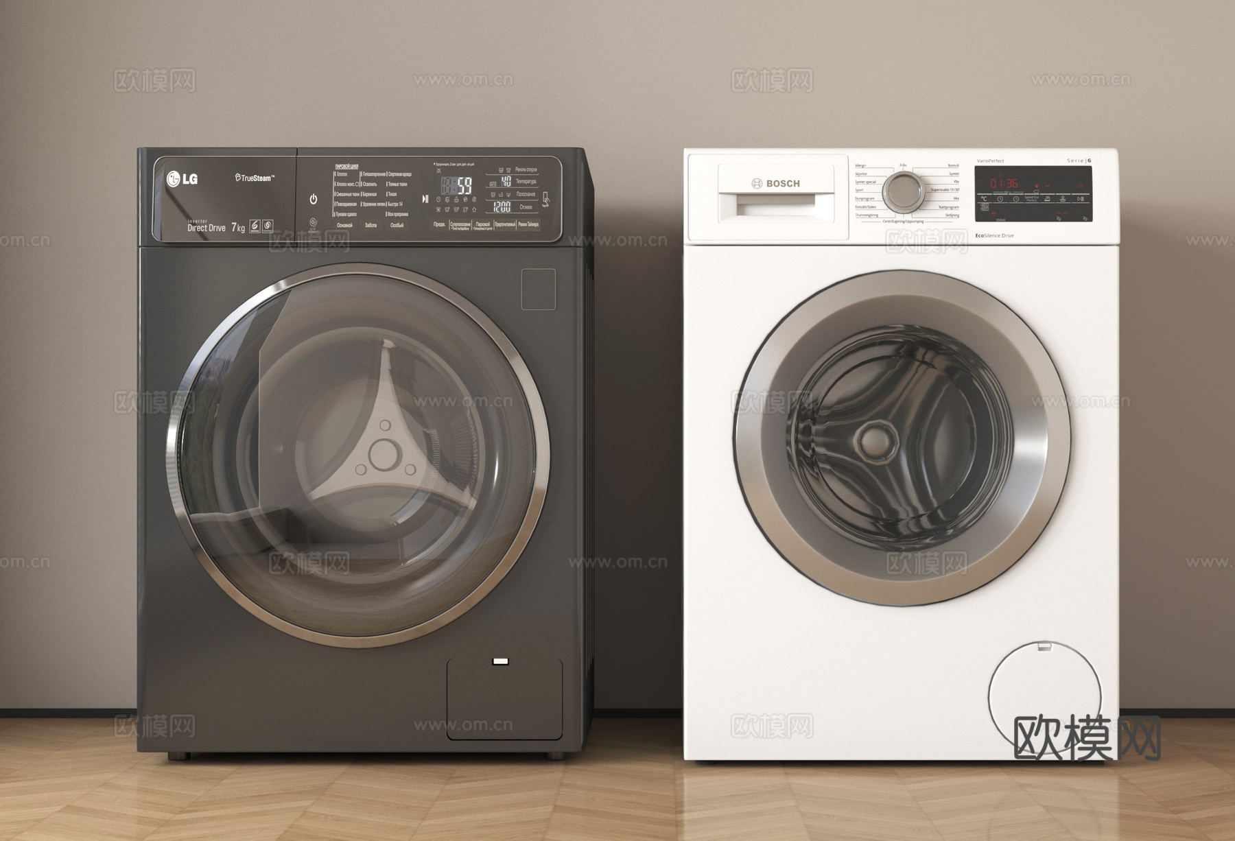 现代洗衣机 滚筒洗衣机su模型